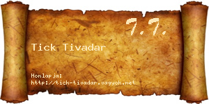 Tick Tivadar névjegykártya