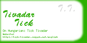 tivadar tick business card